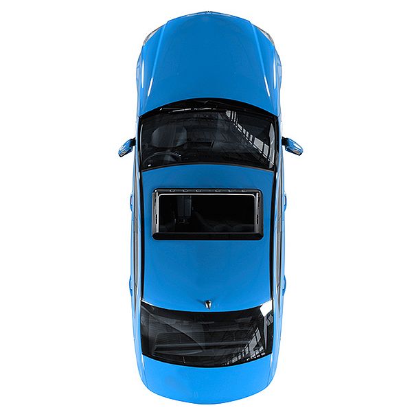 blaues Auto von oben